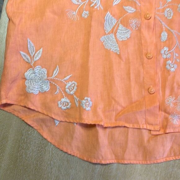 Johnny Was Lael Boxy Linen Embroidered Shirt - Picture 6 of 13